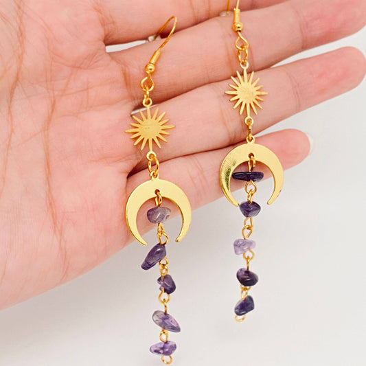 Earrings - Crystal Tassel Pendant Earrings