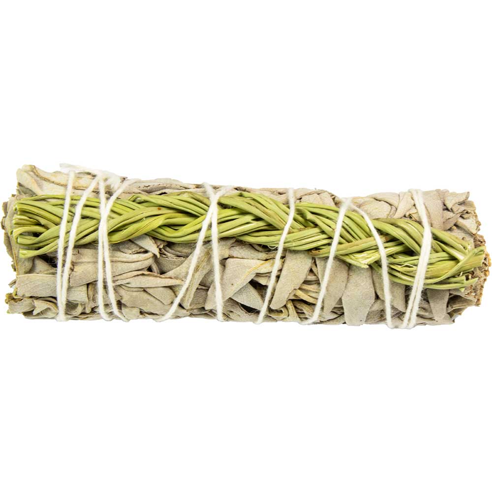 White Sage with Braided Sweetgrass - Smudge Bundle