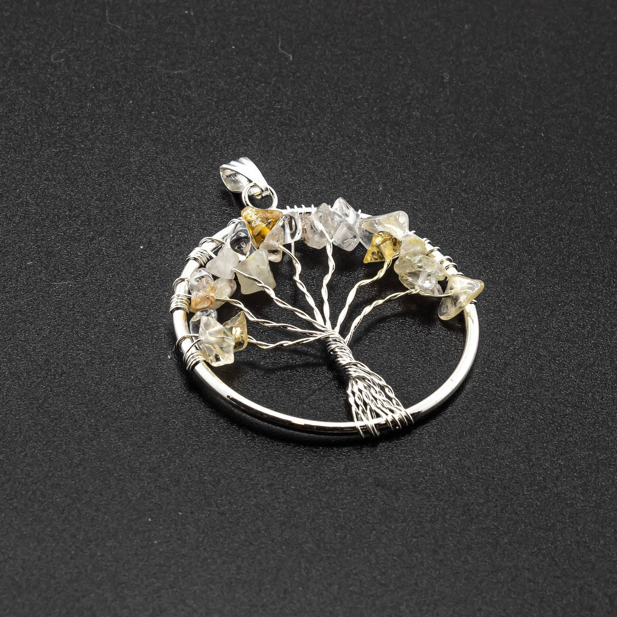 Tree of Life Gemstone Pendant Necklaces: Amethyst