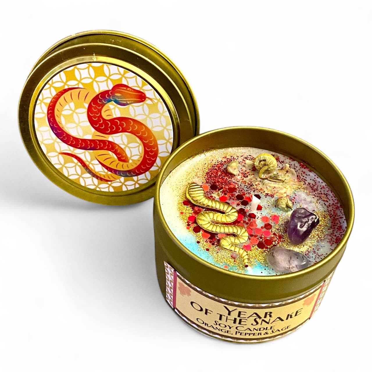 Year of the Snake Candle | Orange, Pepper & Sage | Vegan