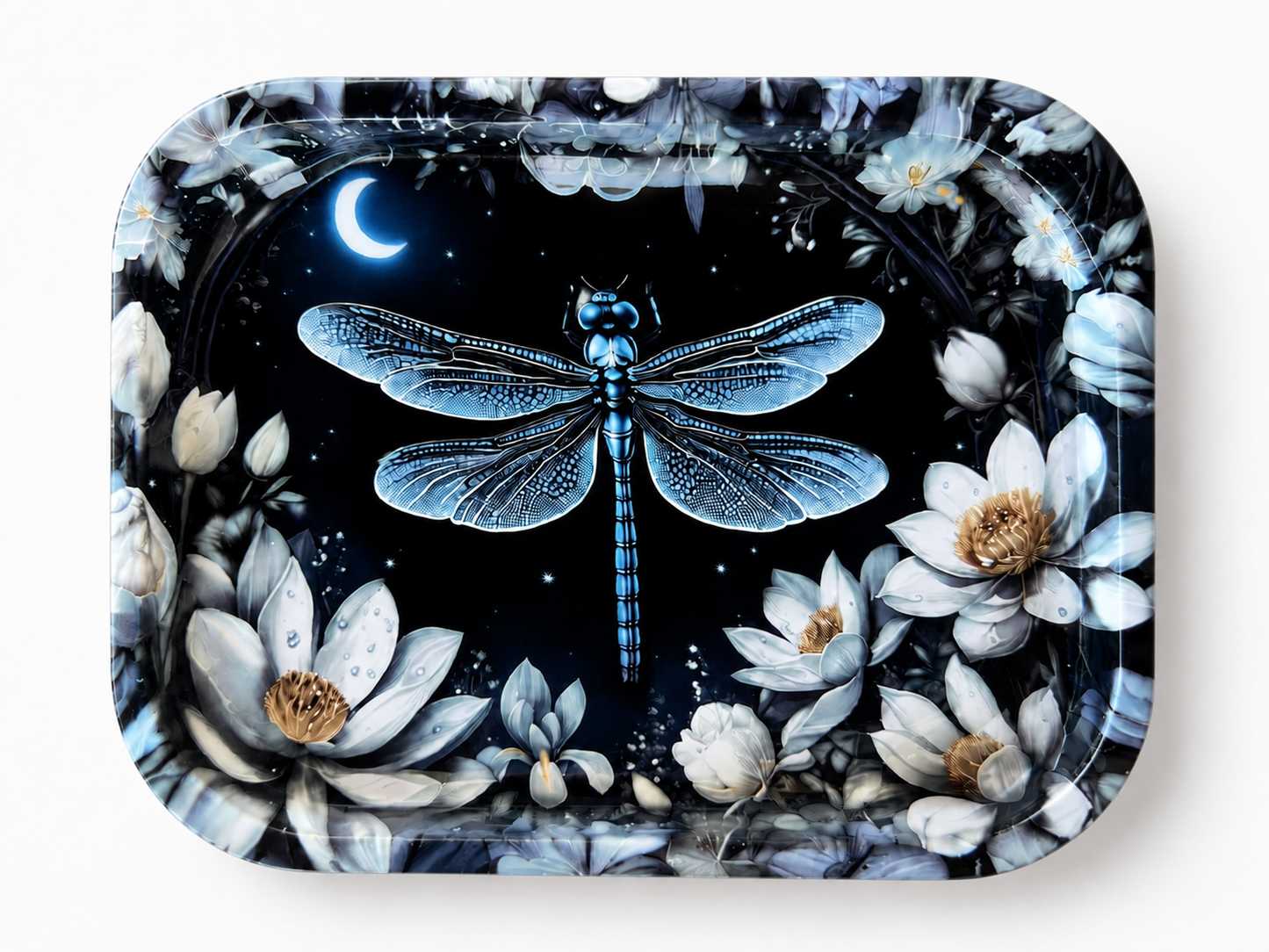 Metal Tray - Moonlit Dragonfly