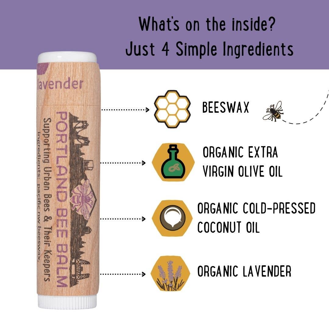 Portland Bee Balm - Oregon Lavender Beeswax Lip Balm - Organic