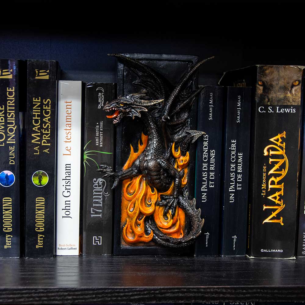 Polyresin Bookshelf Decor - Winged Dragon & Fire (Each): Dragon