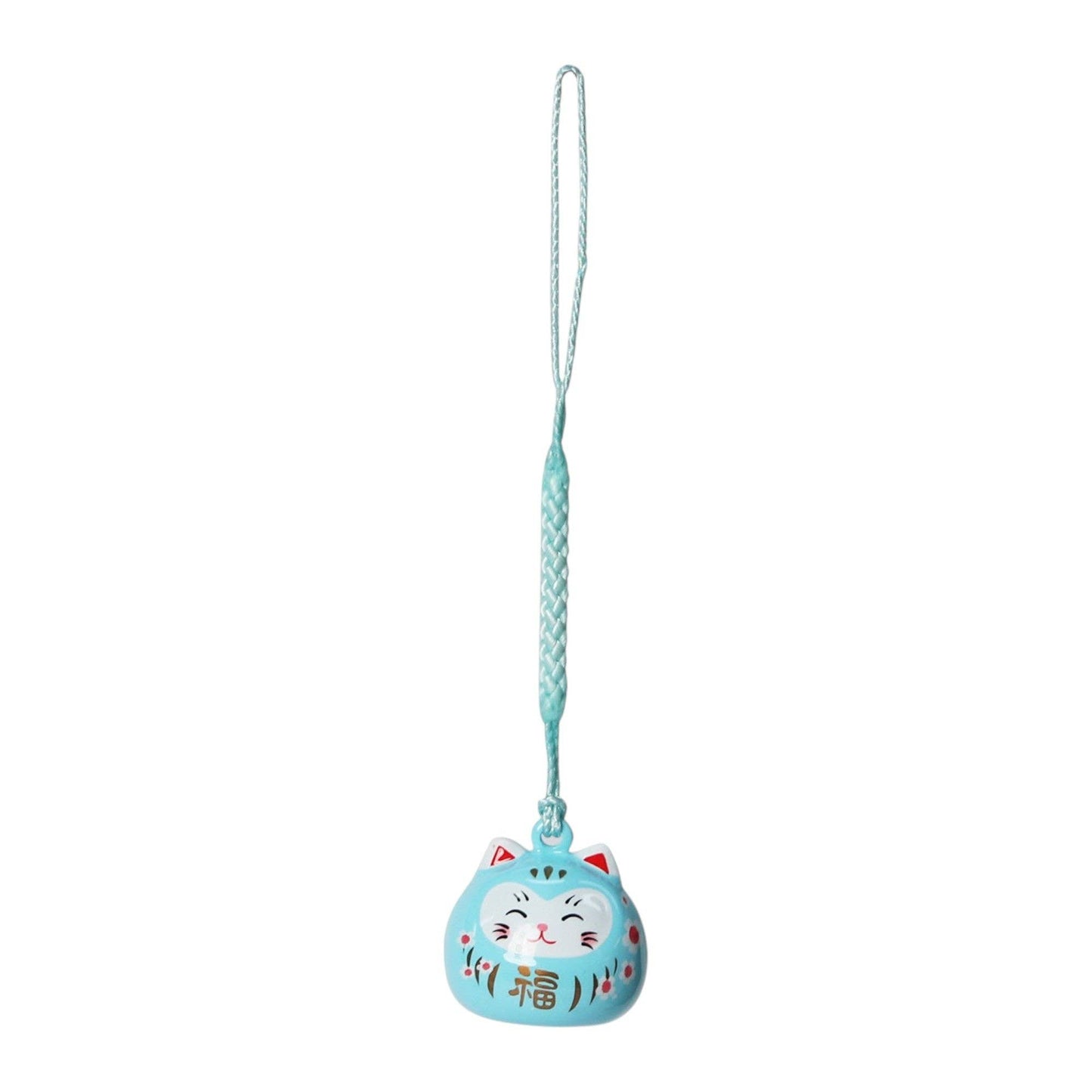 Daruma Cat Bell Charm - Pastels