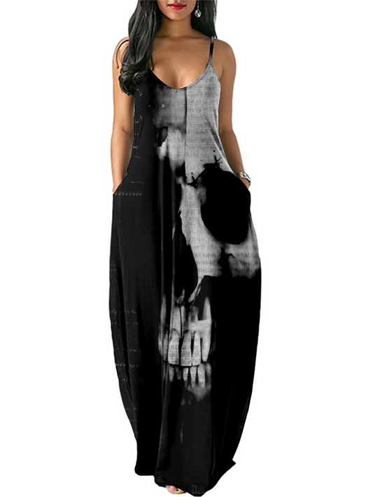 Skull Print Dress: XL