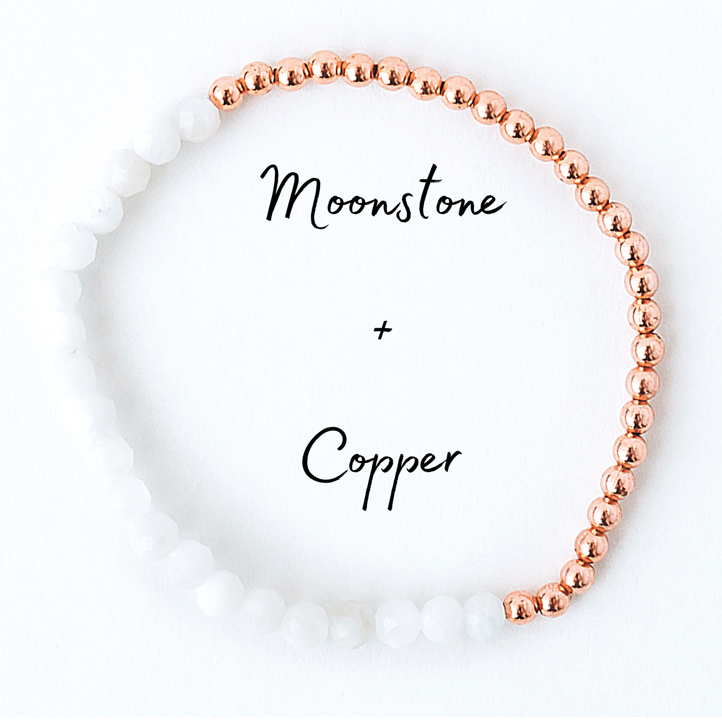 Dainty and Elegant Multi-Faceted Moonstone + Copper Bracelet