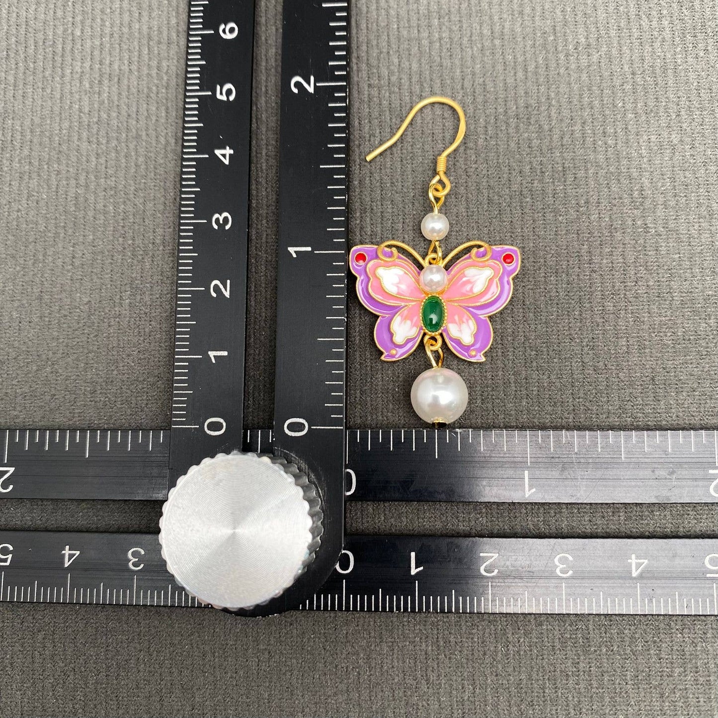 Earrings - Enamel Butterfly & Flower