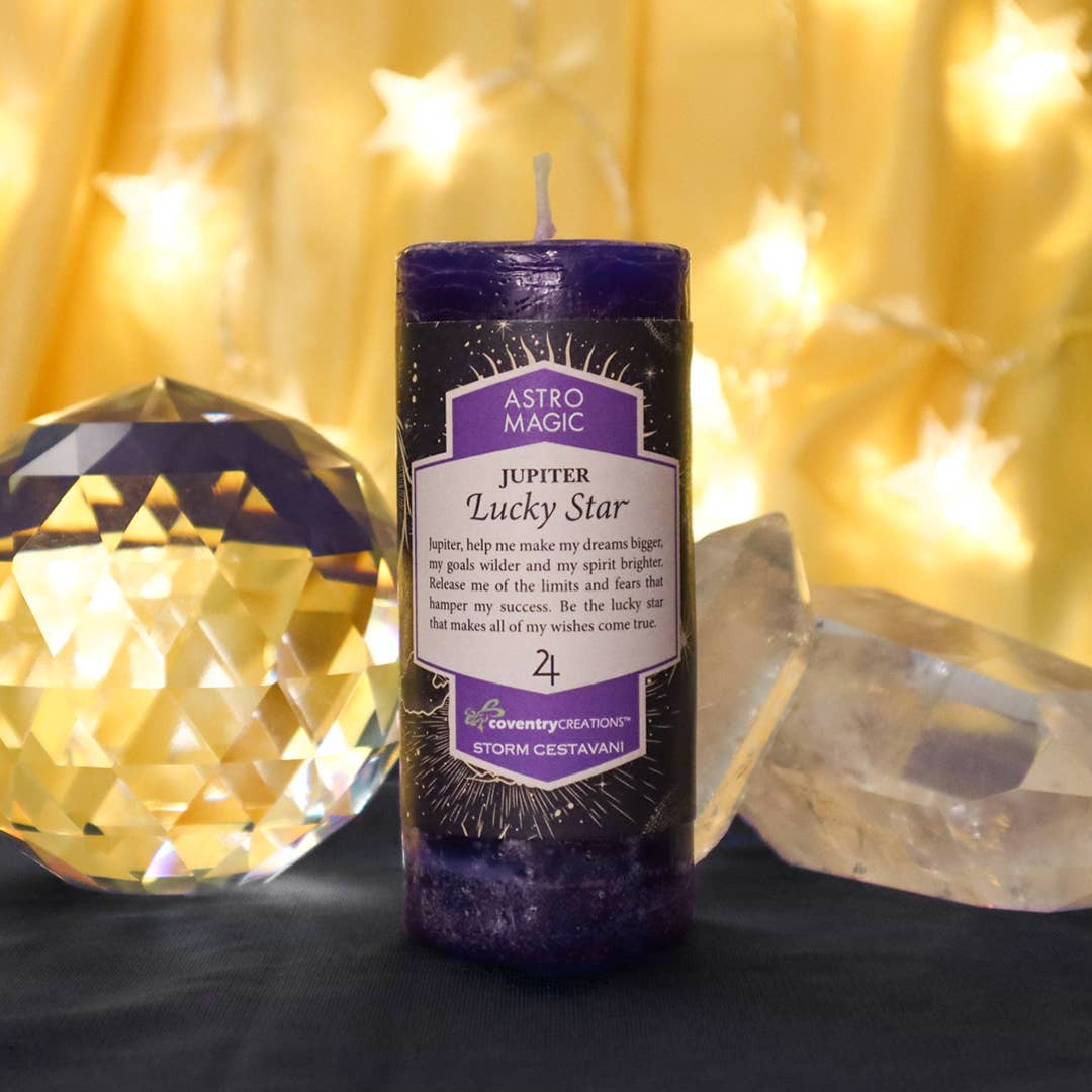 Astro Magic Jupiter - Lucky Star Candle - Purple