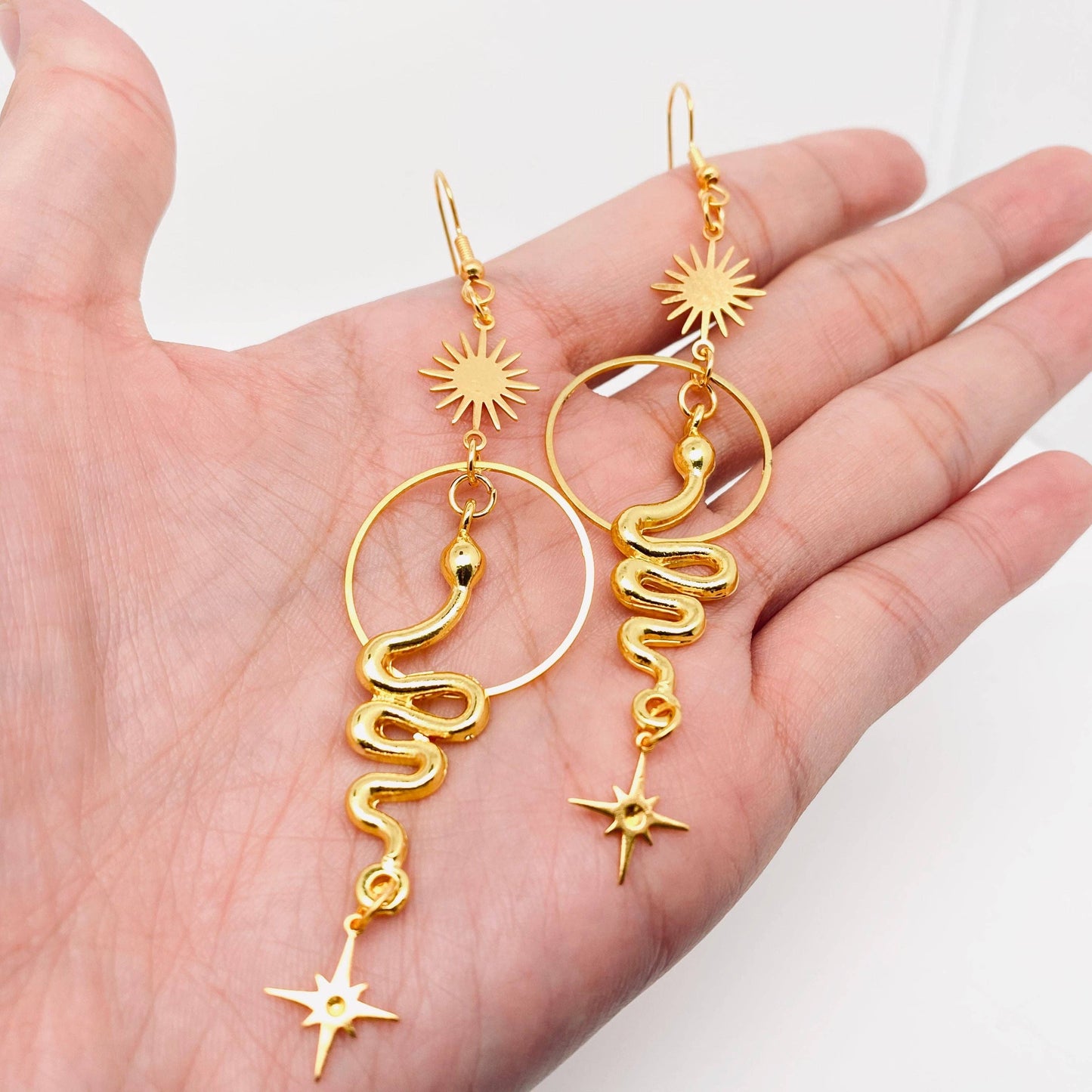 Earrings - Bohemian Circle Golden Snake