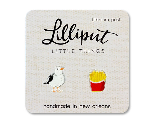 Lilliput Earrings - Seagull & French Fries