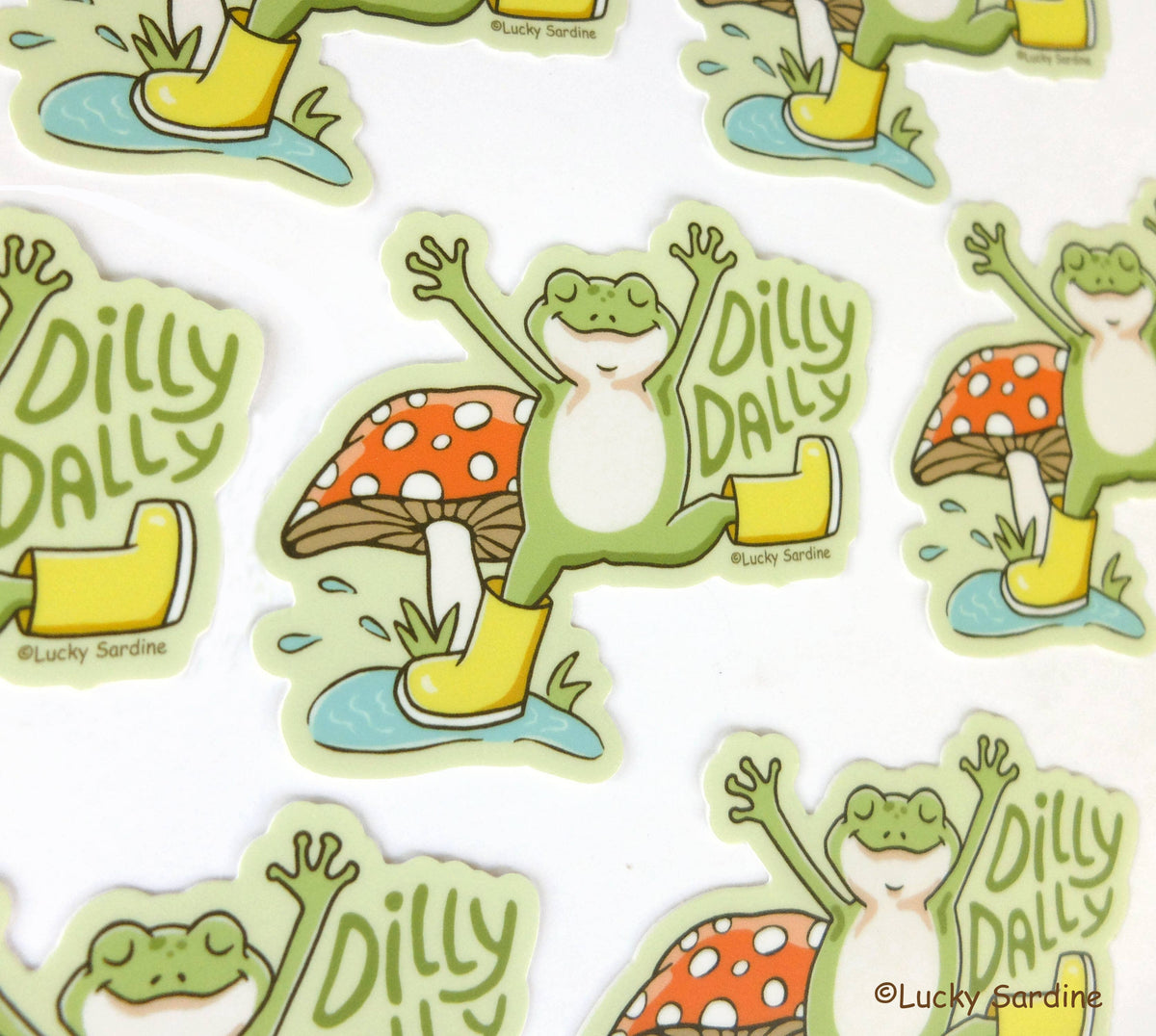 LS - Frog & Mushroom, Dilly Dally Rainboots