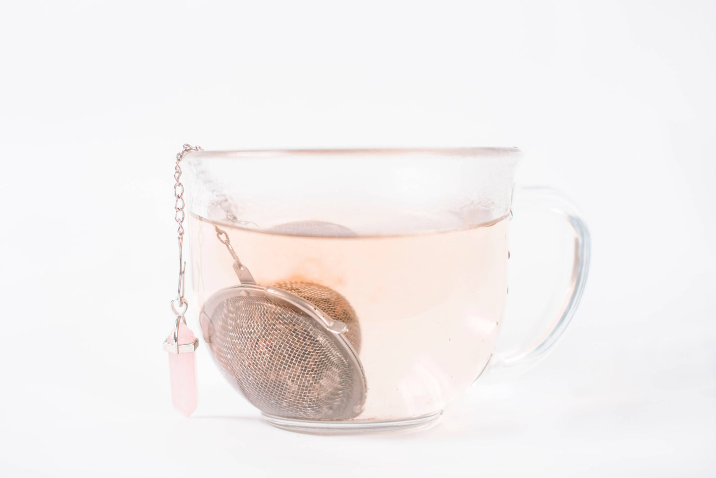 Crystal Tea Strainer- Rose Quartz