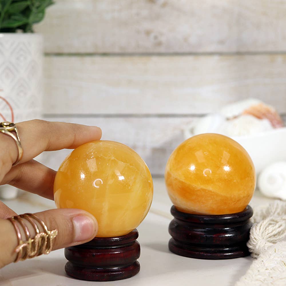 Orange Calcite Sphere | Crystal Spheres