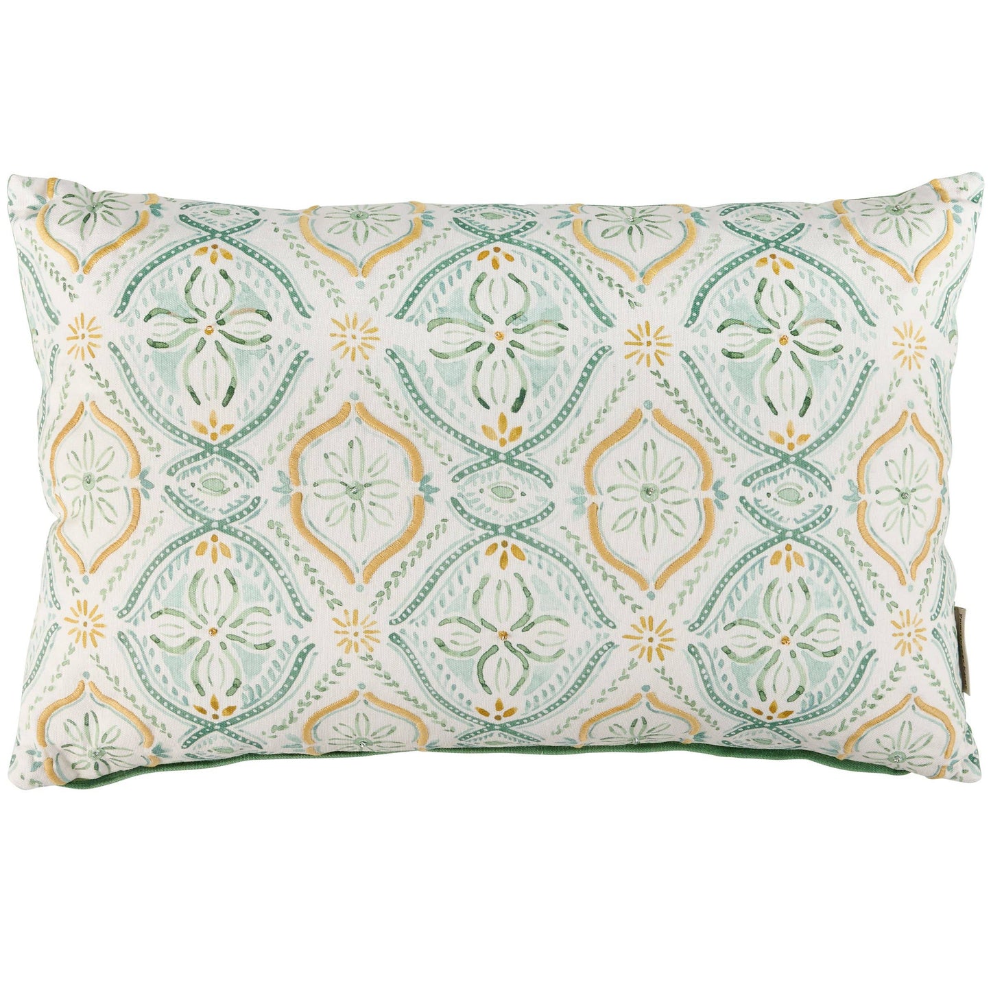 Green Beaded Pillow