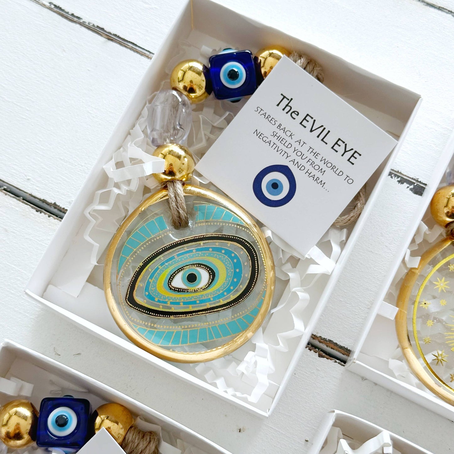 Evil Eye Wall Hanging, Gold Evil Eye Wall Decor, Protection: Style 1