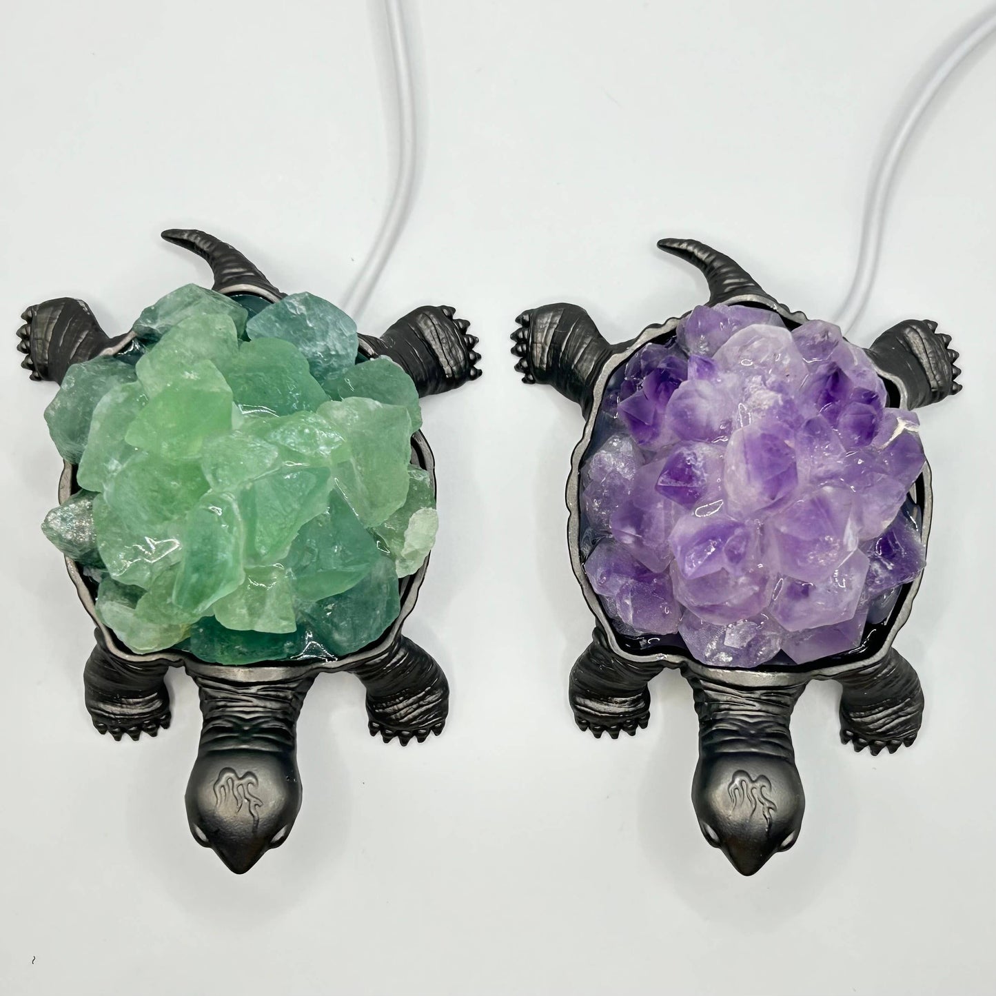 Turtle Gemstone Night Light : 4 Amethyst & 2 Fluorite