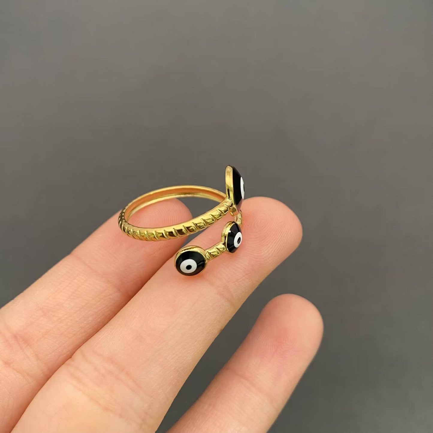 Turkish Eye Ring - Black (Evil Eye)