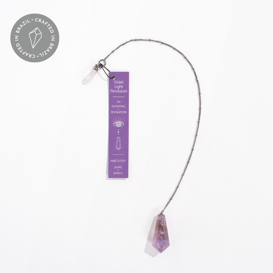 Violet Light Geo Crystal Pendulum