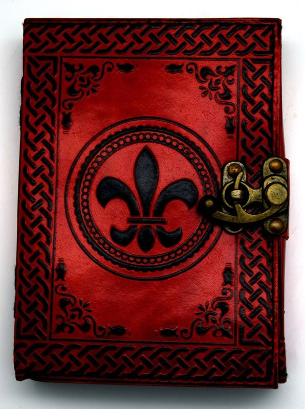 Leather Journal 52 -   Fleur De Lis  5 x 7 inches