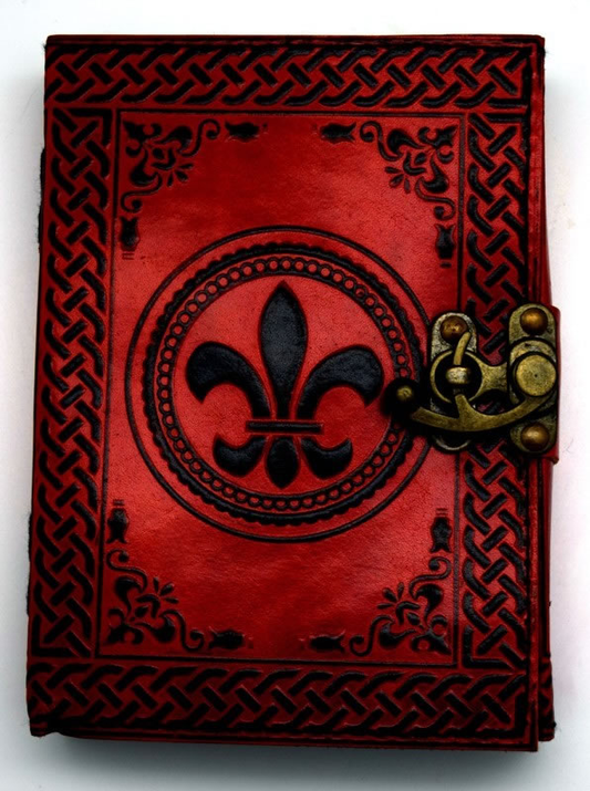Leather Journal 52 -   Fleur De Lis  5 x 7 inches