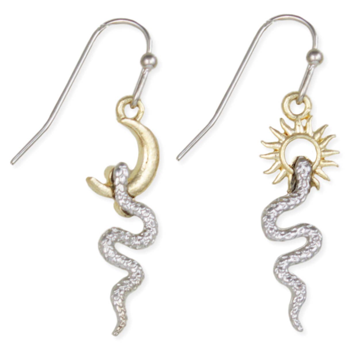 Earrings - Celestial Serpent Sun & Moon