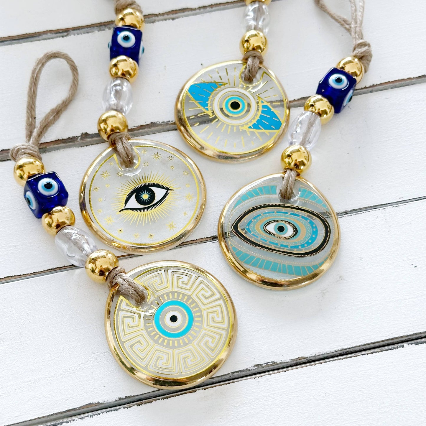 Evil Eye Wall Hanging, Gold Evil Eye Wall Decor, Protection: Style 3