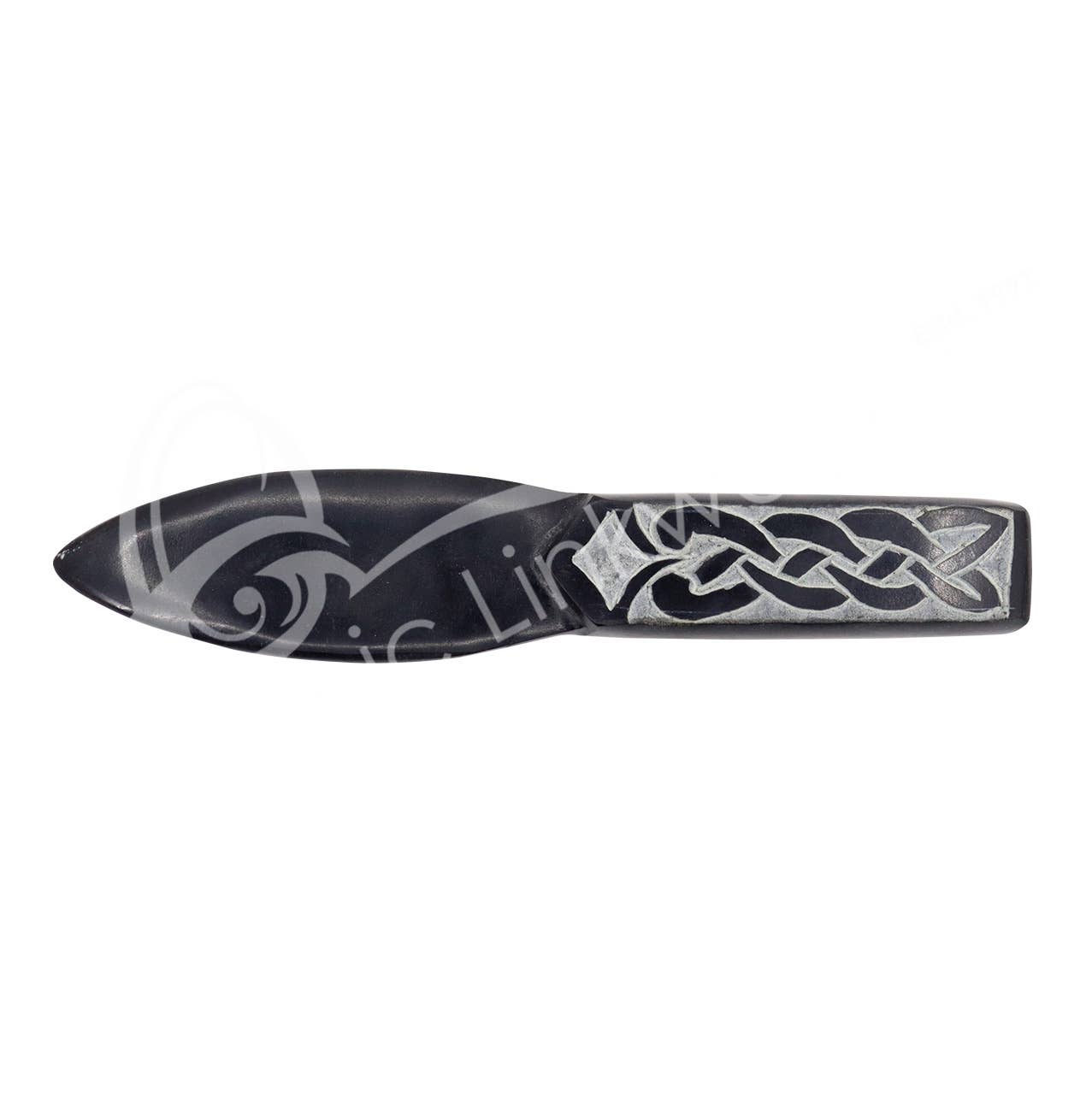 ATHAME - SOAPSTONE, BLACK CELTIC HANDLE 7" (PC)