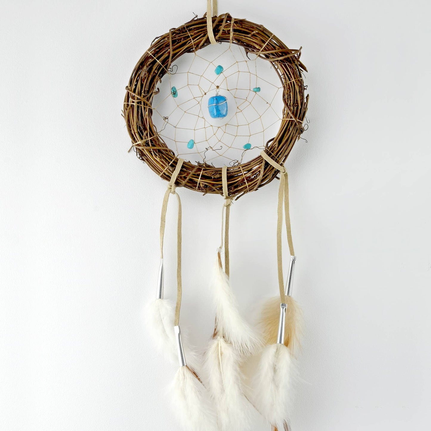 Dream Catcher - 6" Twig with Turquoise Stones