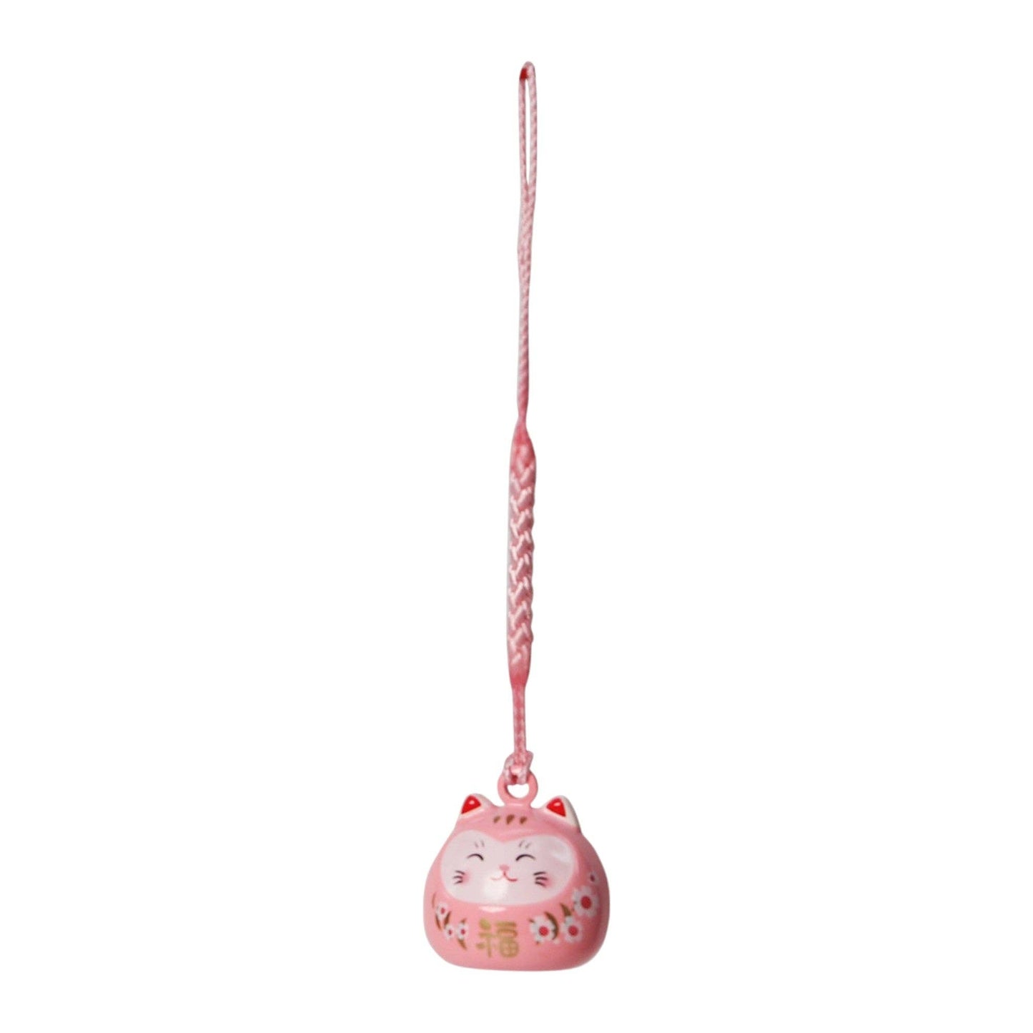 Daruma Cat Bell Charm - Pastels