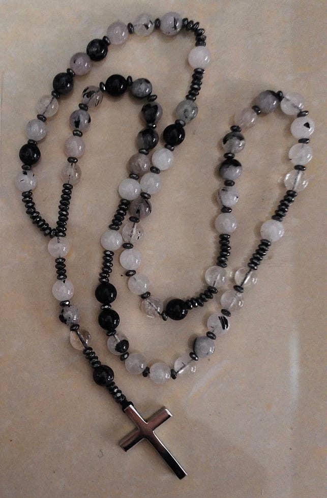 Rosary - Tourmalated Quartz - Prayer Beads - 8mm