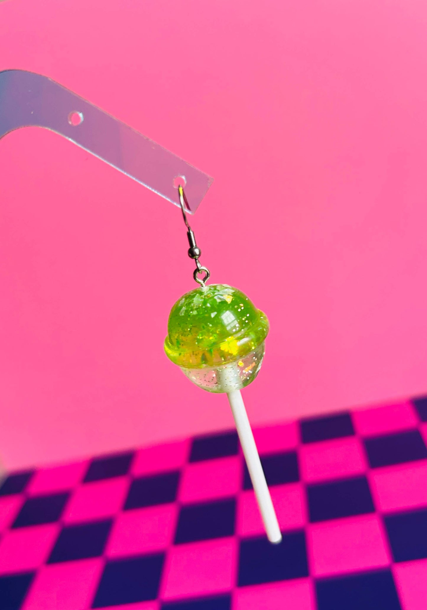 Green Lollipop Earring Food Earrings Funky Earrings