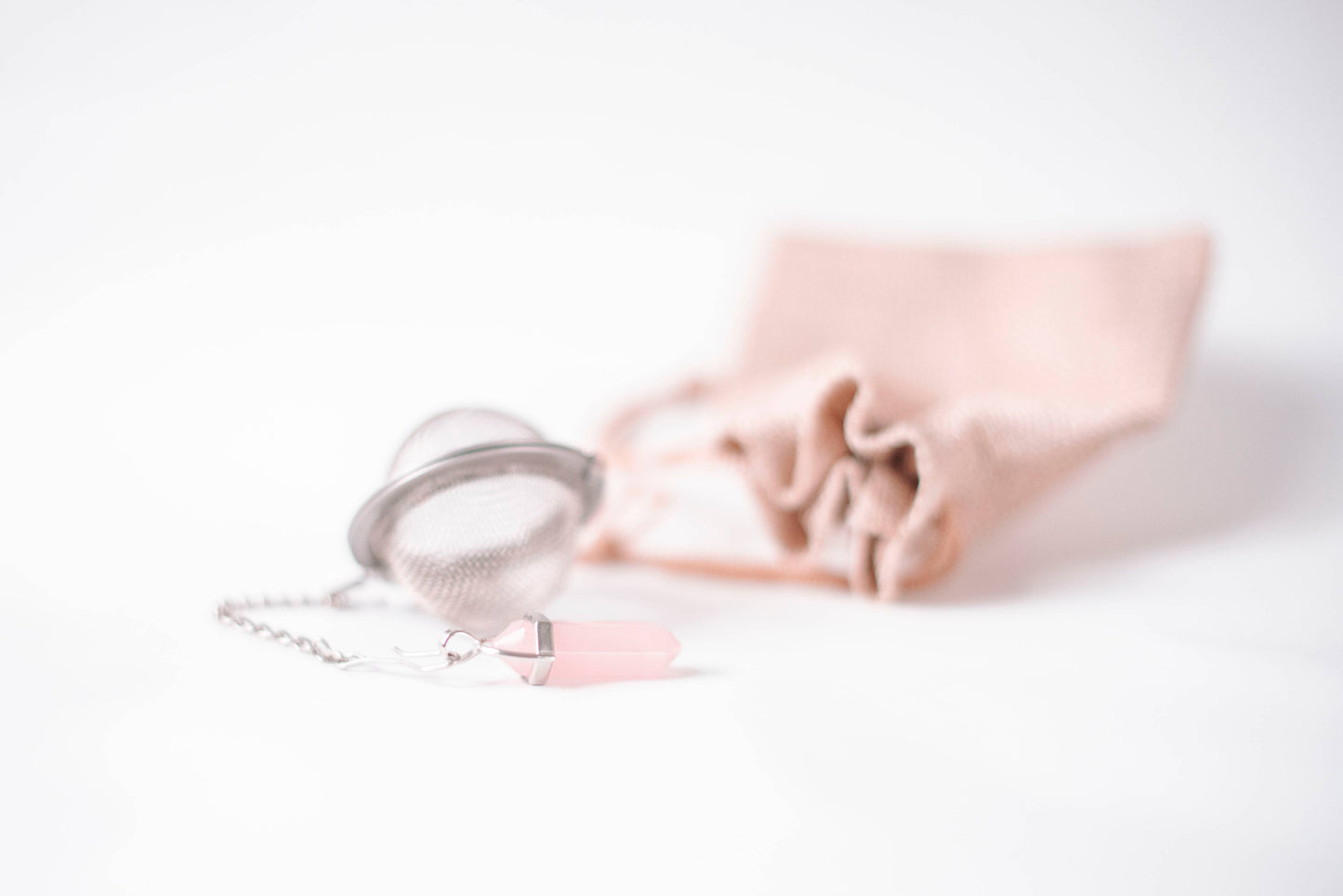Crystal Tea Strainer- Rose Quartz
