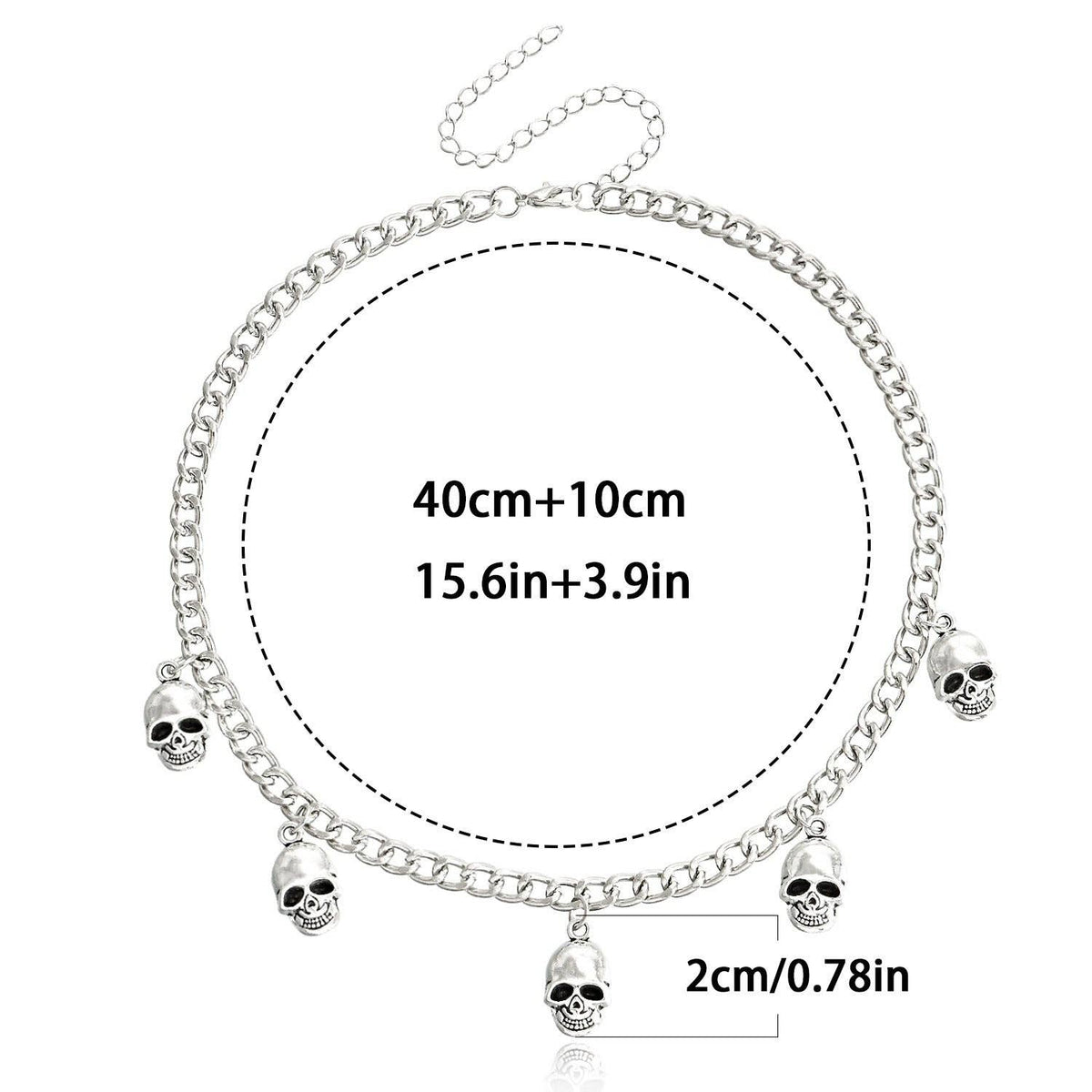 Silver Skulls Pendant Necklace