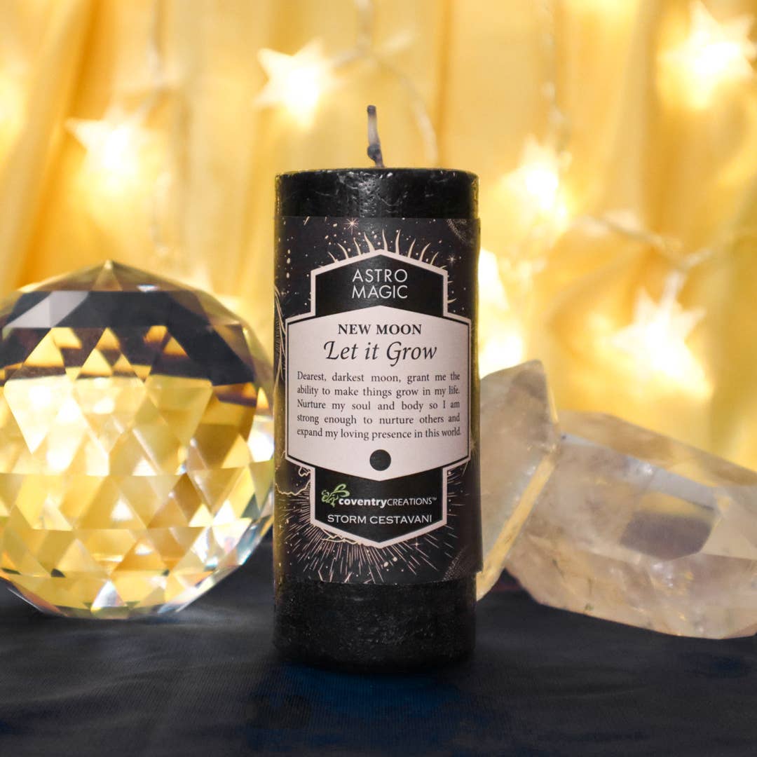 Astro Magic New Moon - Let it Grow Candle - Black