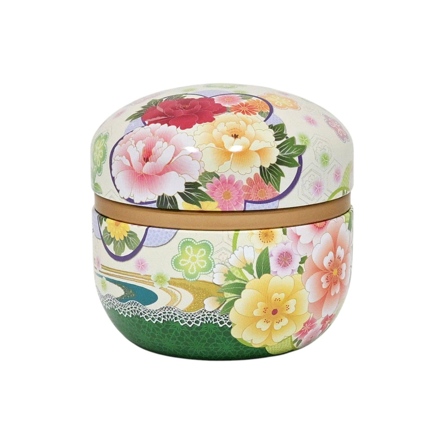 Tea Leaves Container 3.5 FL Oz Floral Green