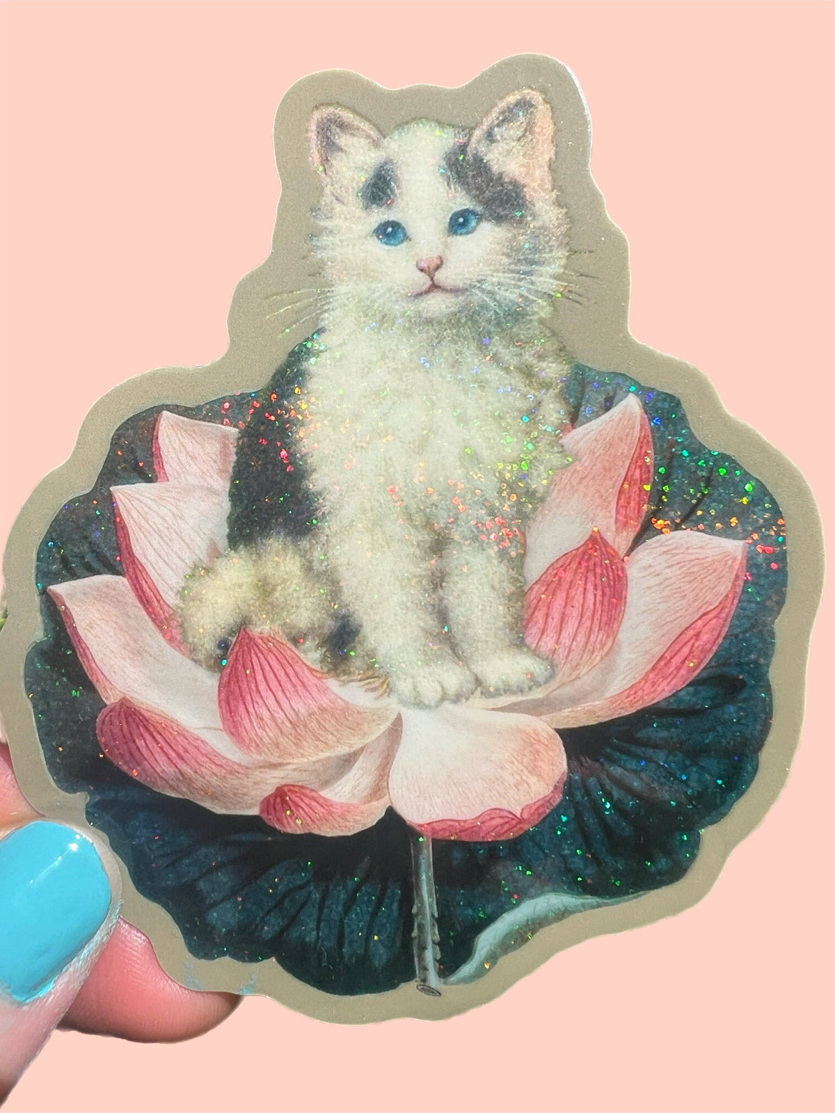 Lotus Cat STICKER 3 Inch