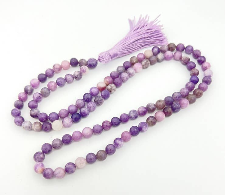 Mala - Lepidolite Zen 108 Bead - Prayer Beads - 8mm