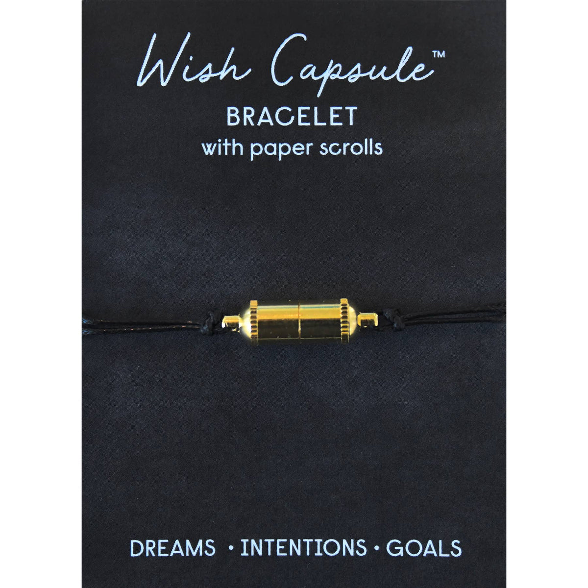 Wish Capsule Bracelet w/ 3-Paper Scrolls - Gold Capsule: Black
