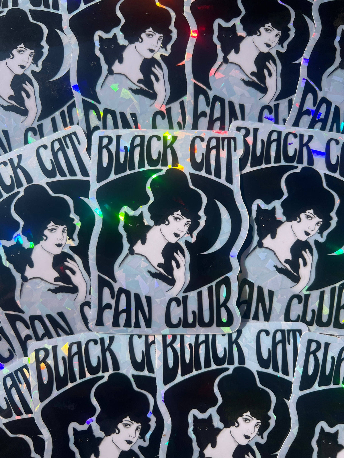Sticker AW - Black Cat Fan Club 3 Inch Holographic Sticker