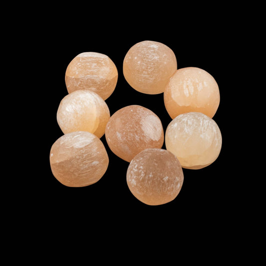 Selenite Marbles - Peach / Orange - 2.5cm