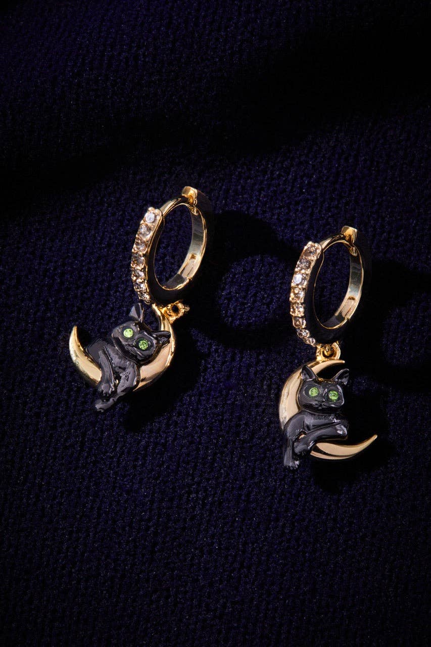 Celestial Cat Huggie Earring: Two Tone