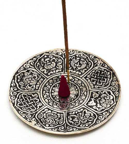 Incense Plate - Buddhist Symbols