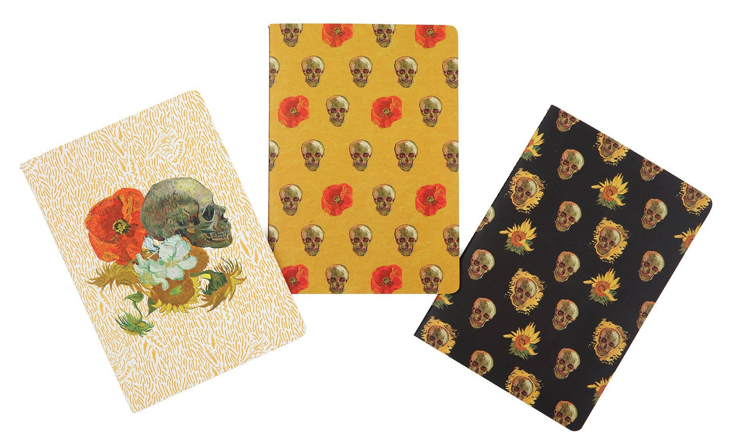 Van Gogh Skulls and Flowers Notebook Collection and Pouch