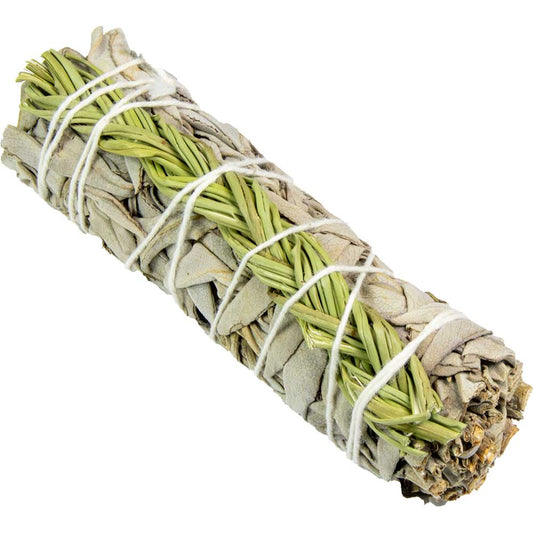 White Sage with Braided Sweetgrass - Smudge Bundle
