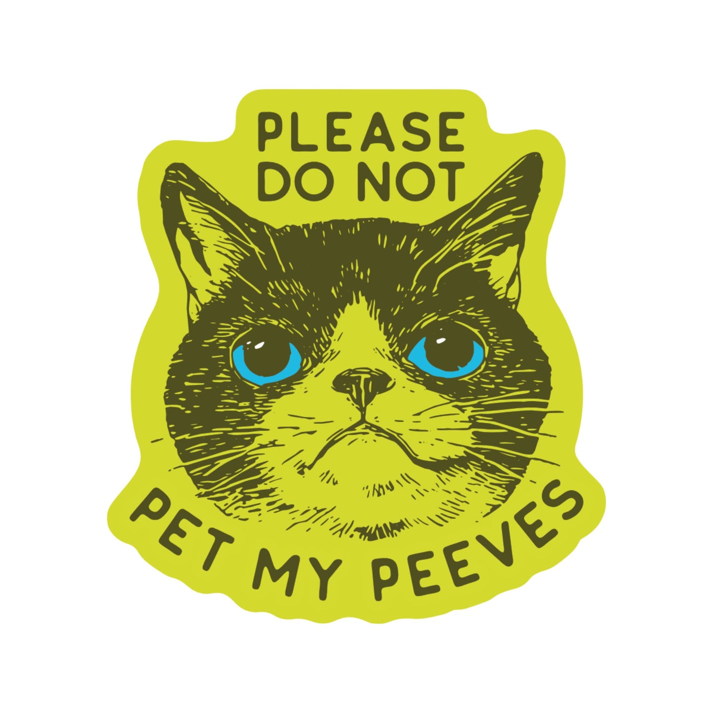 JM Stickers - Funny Kitty Cat Goofy Humor High Quality Vinyl Sticker