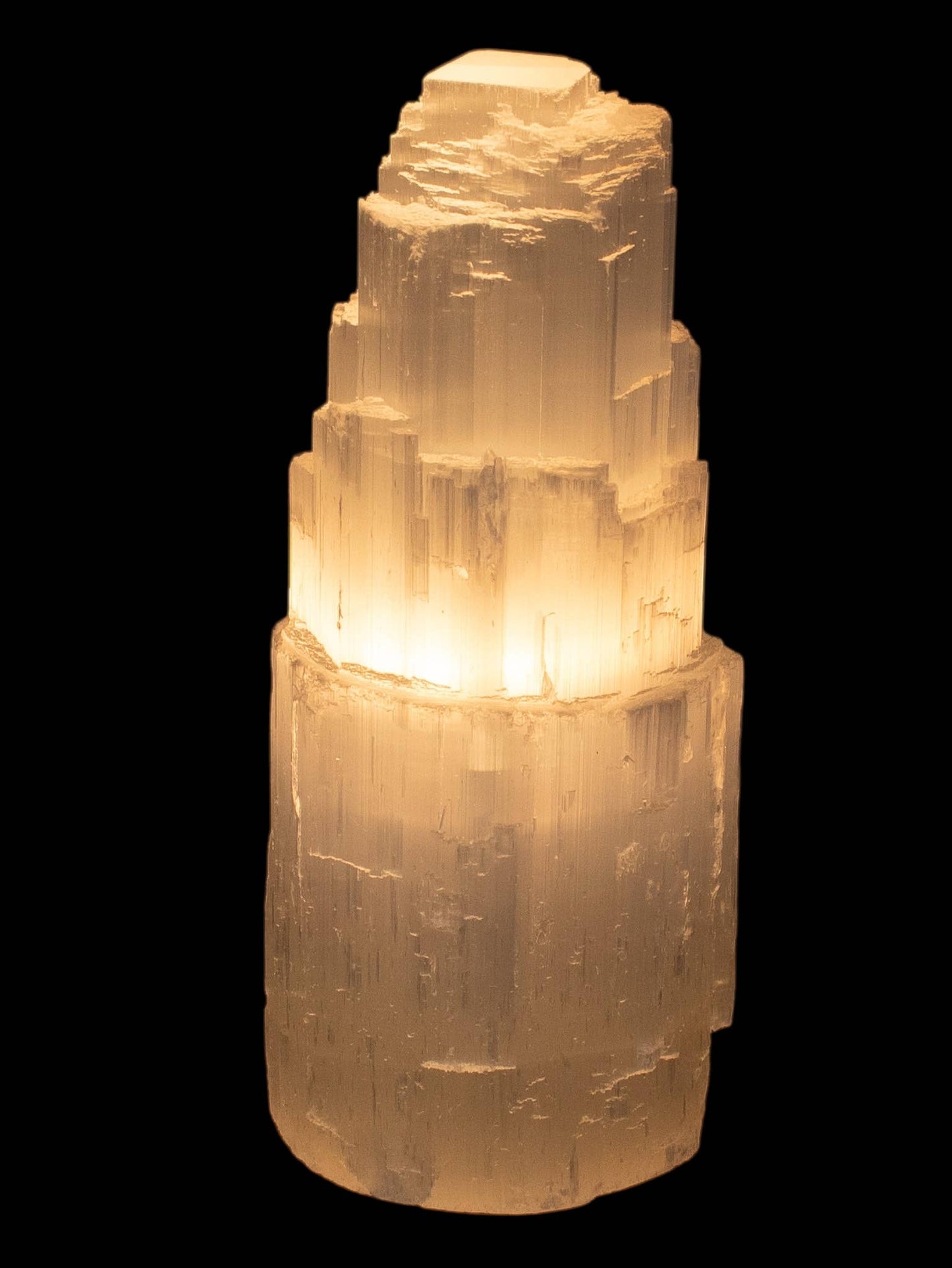Selenite Lamp Single Tower: 15cm
