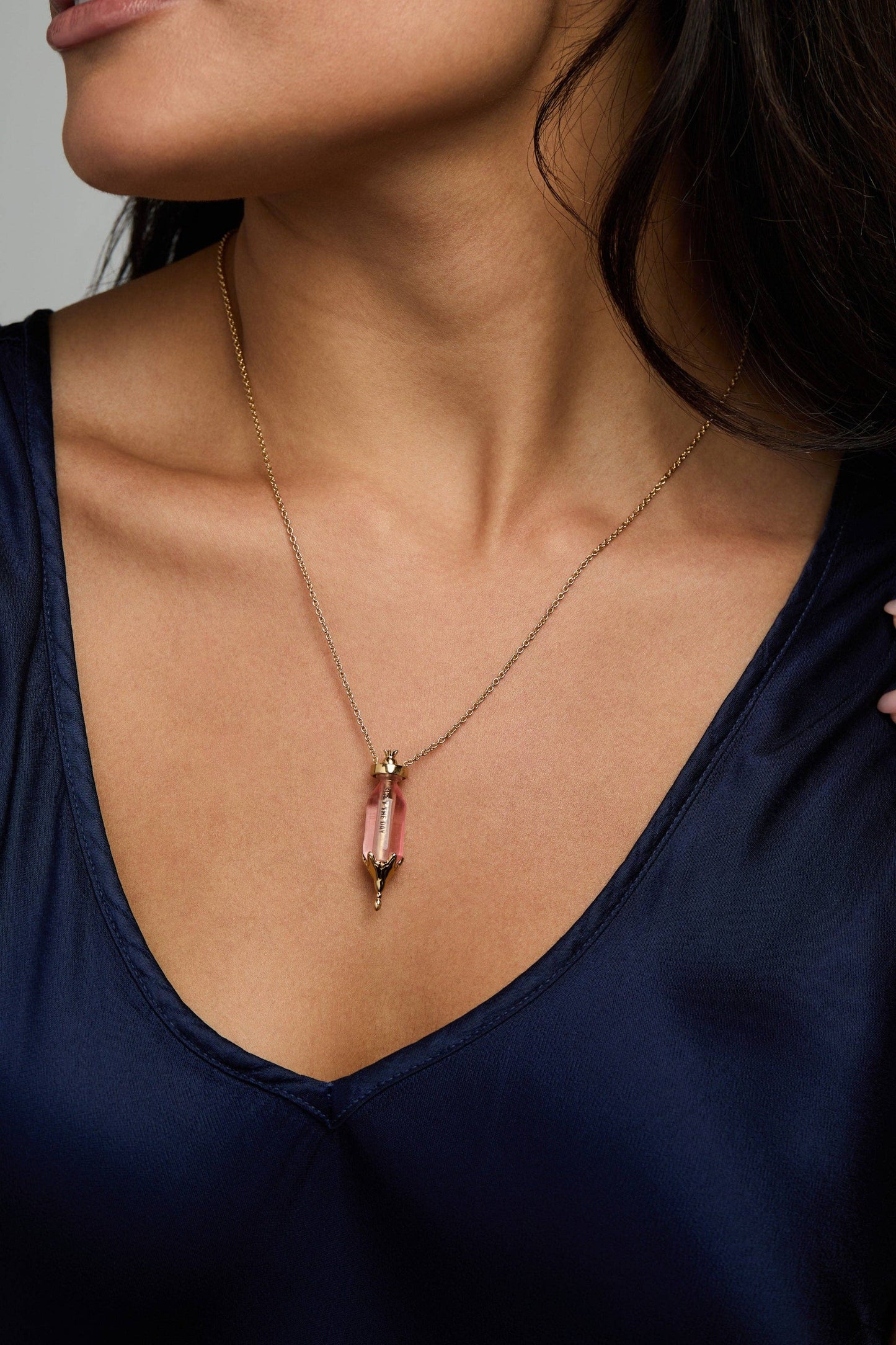 Potion Bottle Slider Necklace - You are Loved - Gold
