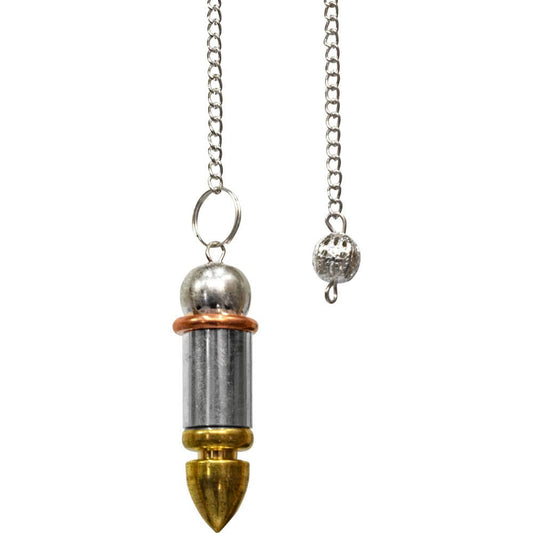 Pendulum 9 - Chambered Pendulum - Silver/brass Bullet w/ Copper Energy Ring