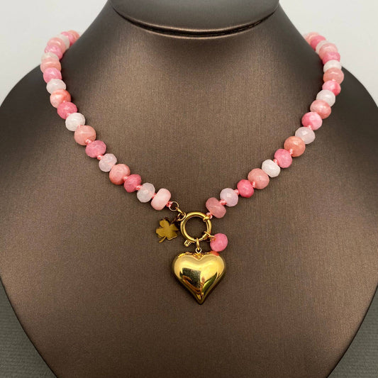 Necklace - Heart & Clover