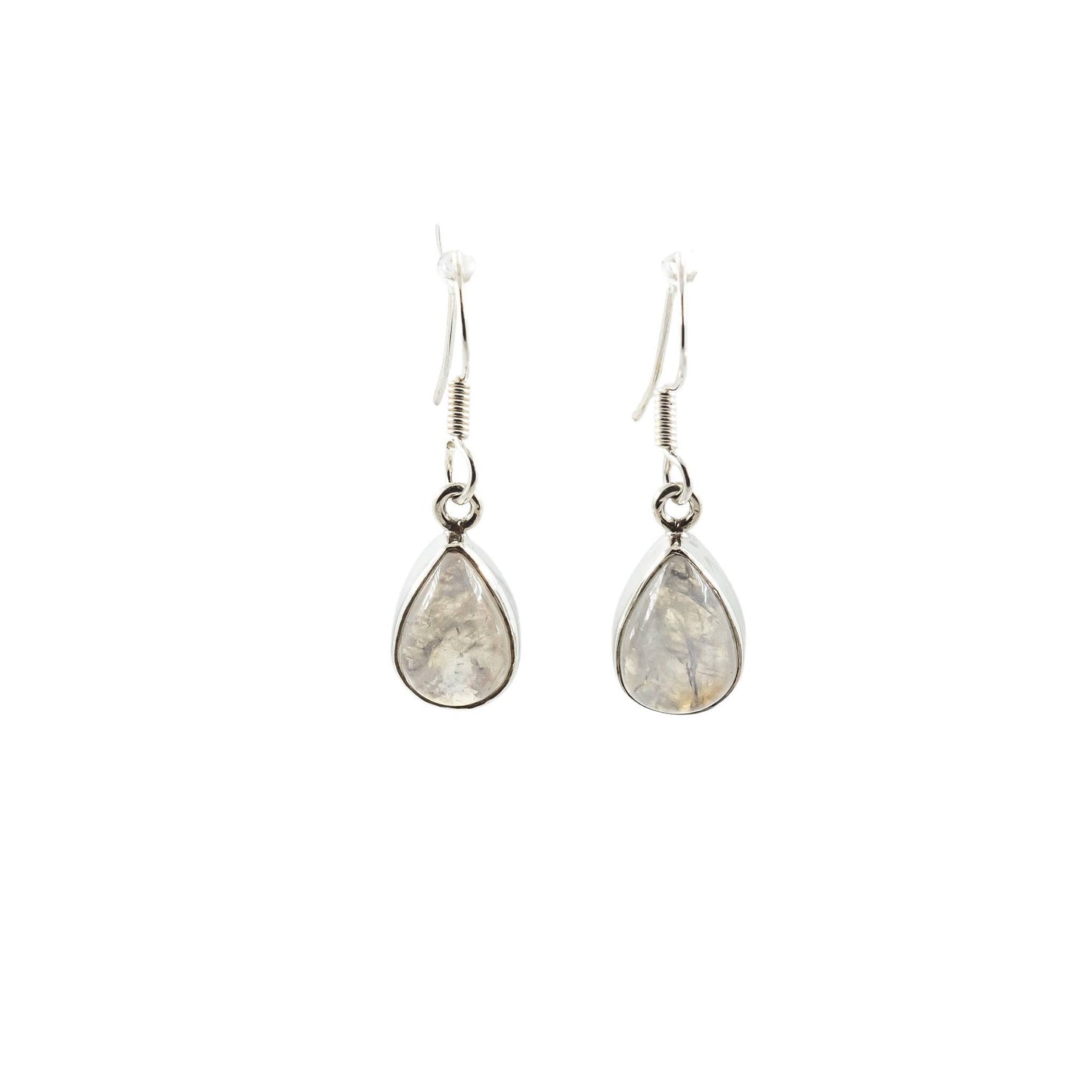 Rainbow Moonstone Sterling Silver Dangling Earrings